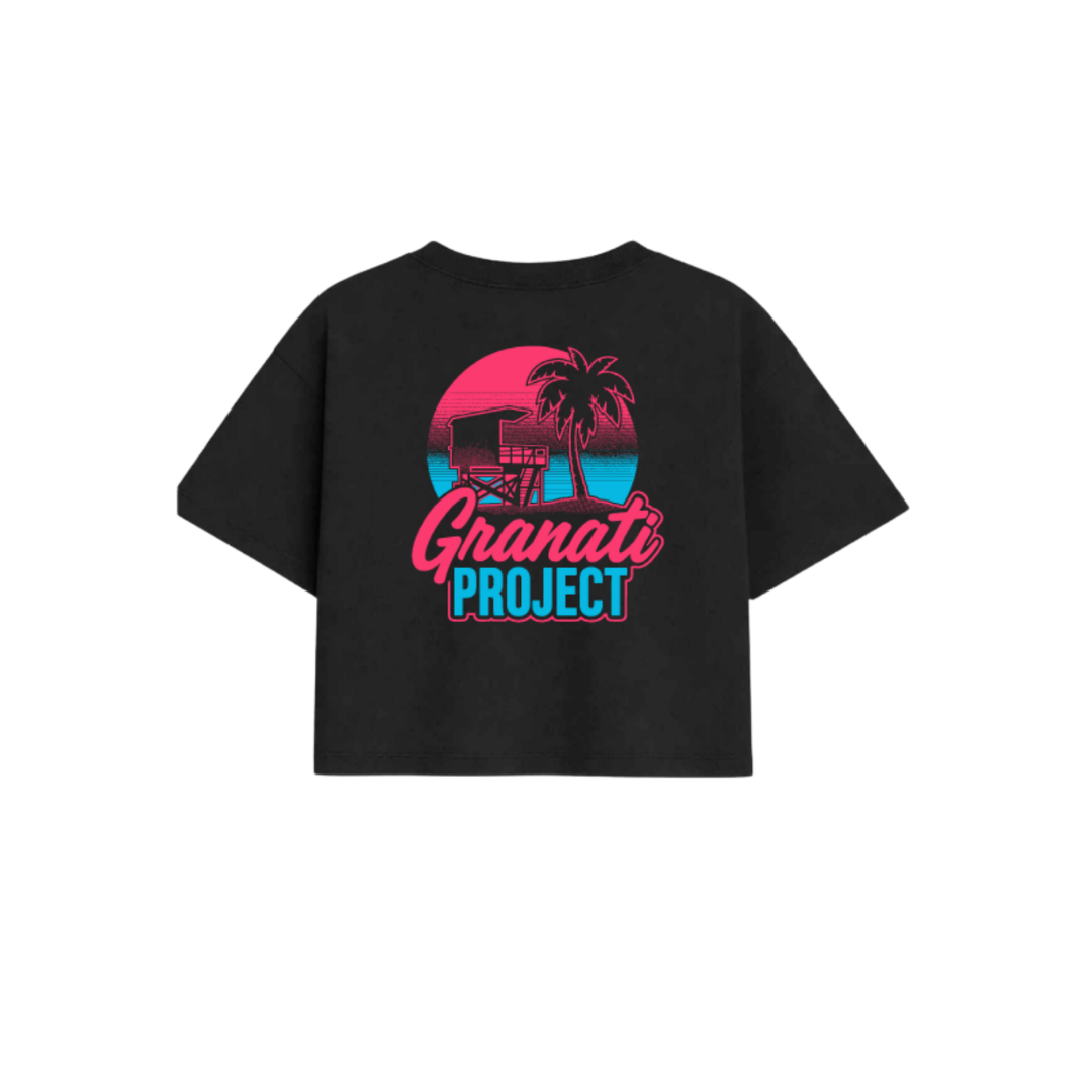 CAMISETA GP CROPPED NEGRA MIAMI EDITION MUJER